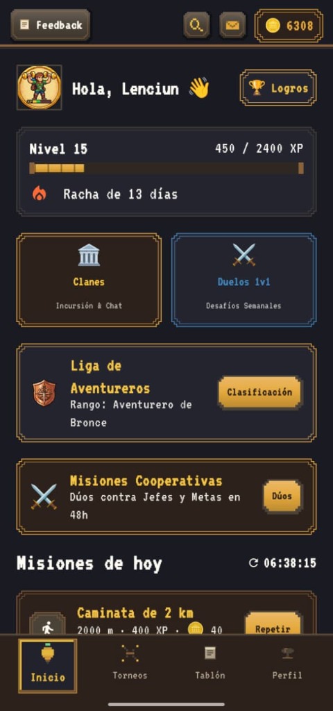Hub Principal FitLeveling