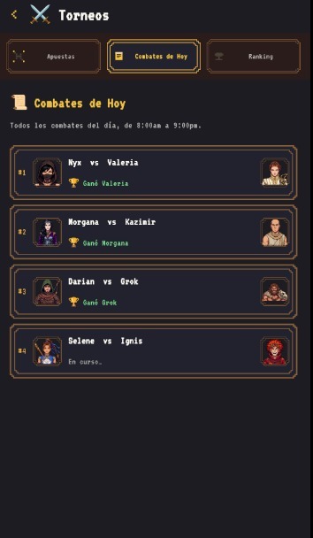 Torneos y Combates de Hoy
