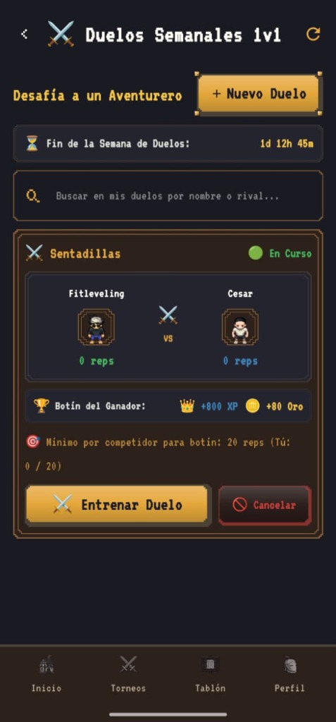 Duelos Semanales 1v1 Sentadillas